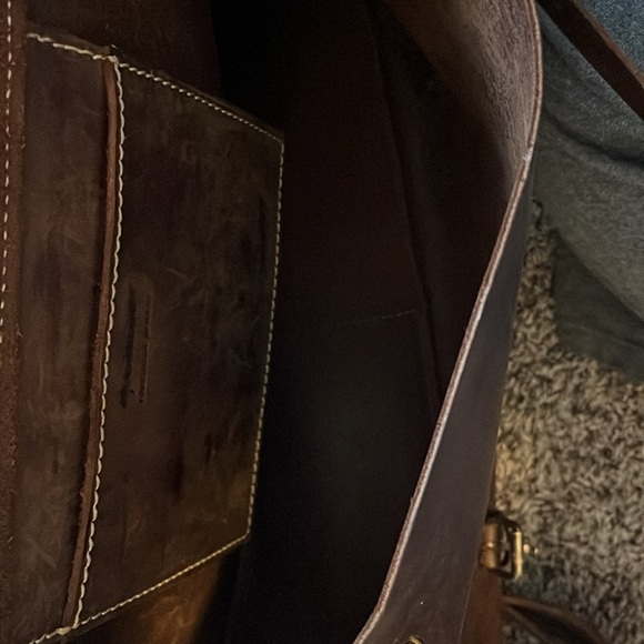 J. Crew Leather Expandable Mailbag/Satchel - Picture 12 of 16